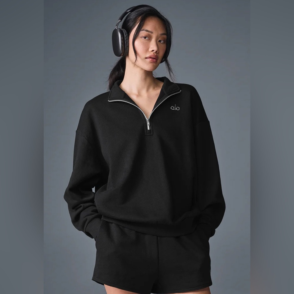 alo accolade 1/4 zip pullover | size S